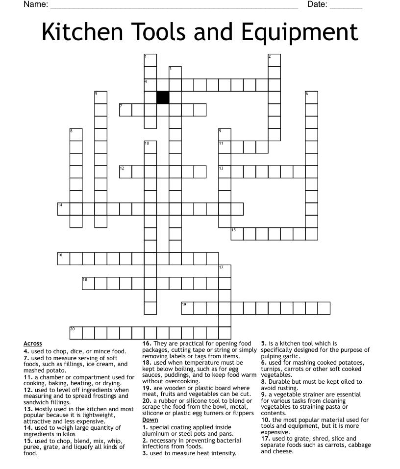 Crossword Clue Kitchen Gadget